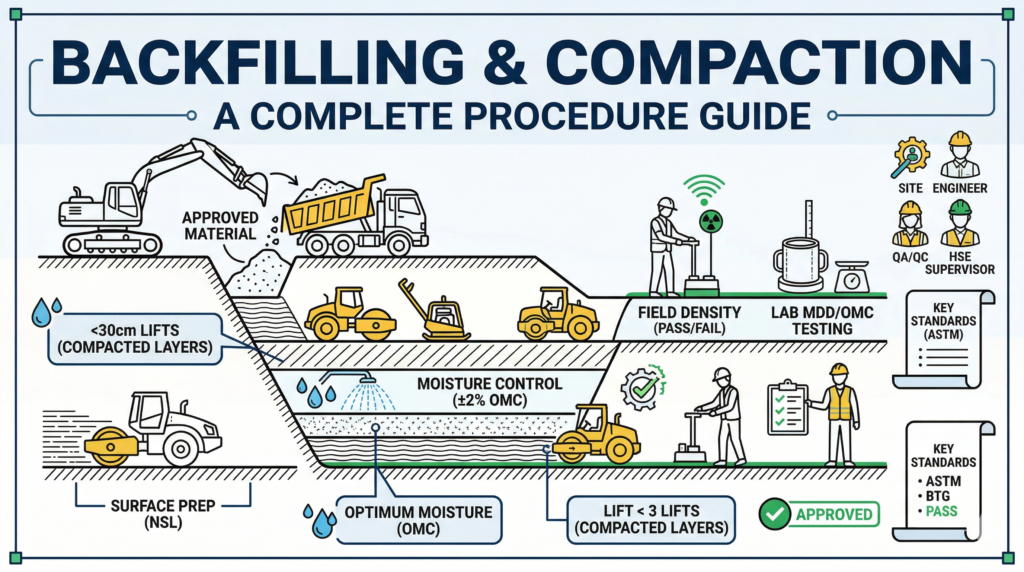 Backfill Forms Backfilling and Compaction Method Statement | Procedure, Equipment ...