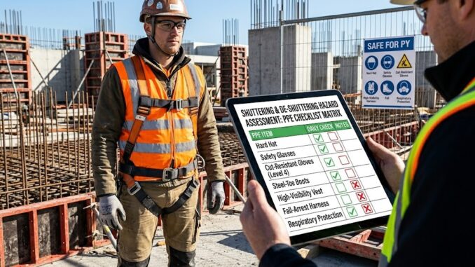 Supervisor signs LOA permit while reviewing site layout map.