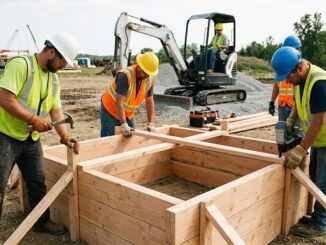 Lean concrete preparation safety and hazard controls on a construction site