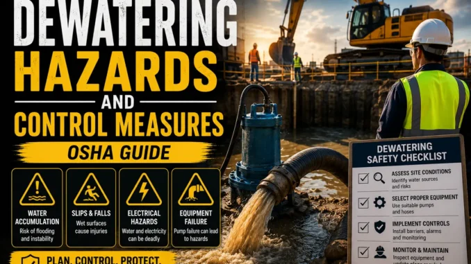 Dewatering hazards and control measures OSHA guide