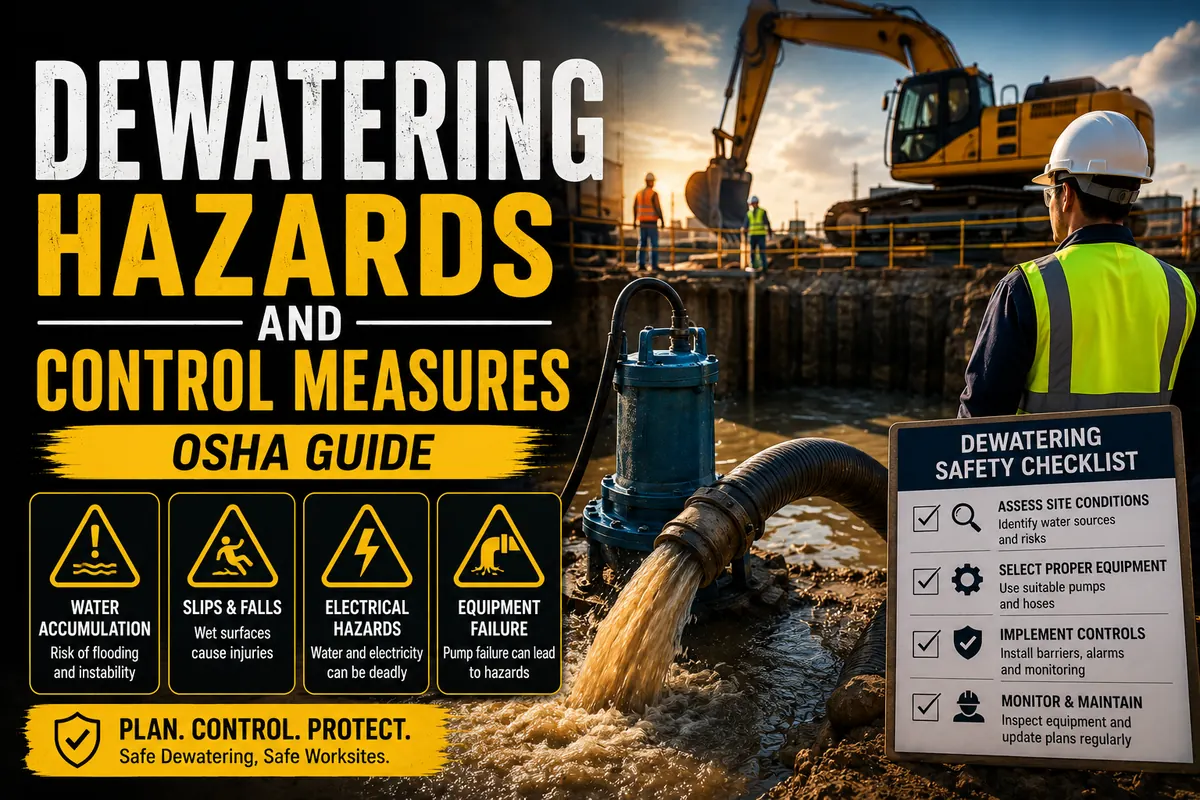 Dewatering hazards and control measures OSHA guide